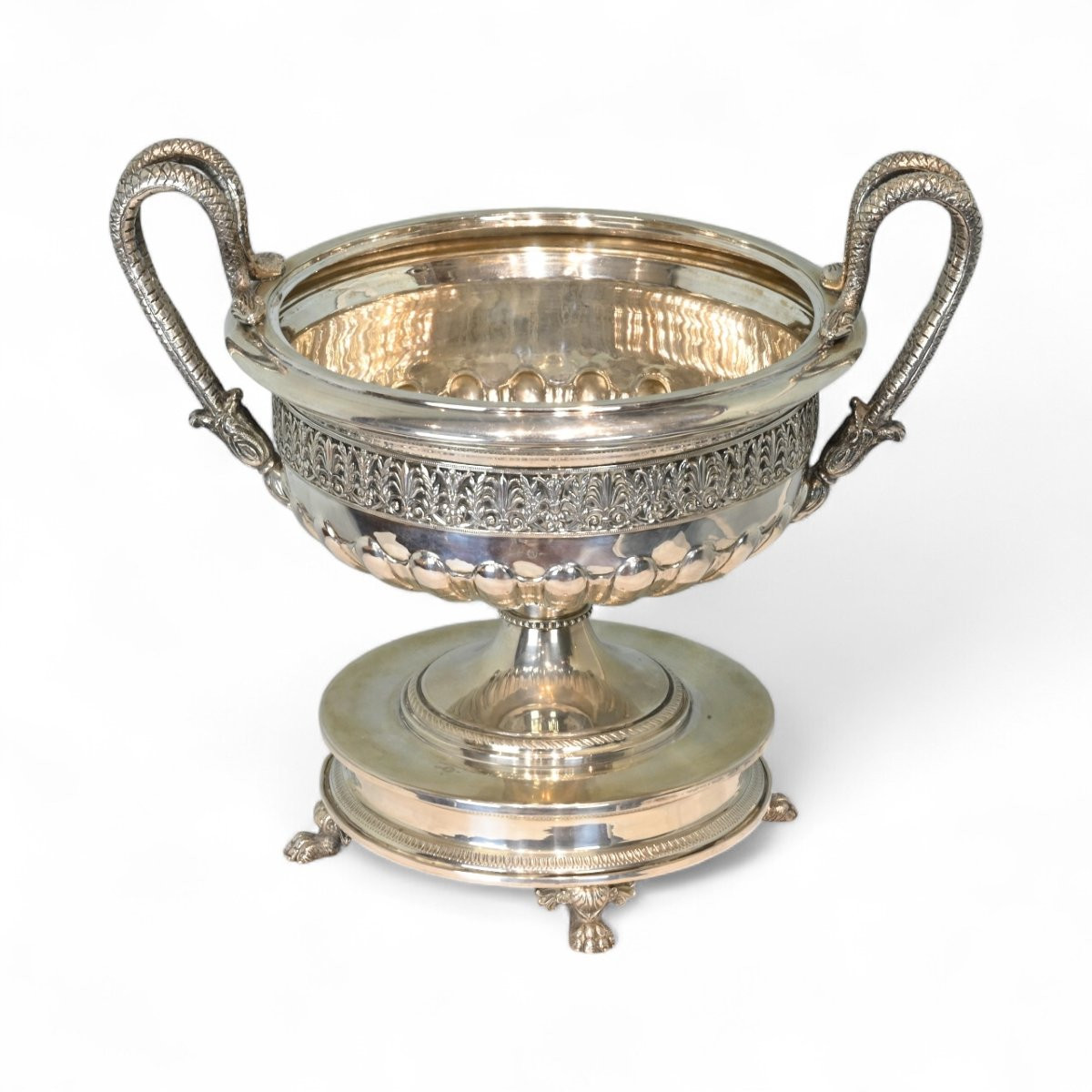Finely Embossed Silver Cup - Italy, Mid-20th Century-photo-5